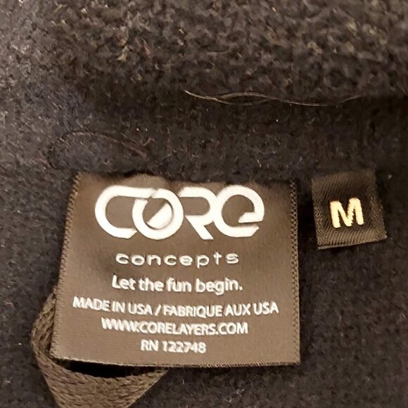 Core Concepts Men Black Zip Up Jacket Long Sleeve logo's Zip up Pockets - Picture 3 of 9